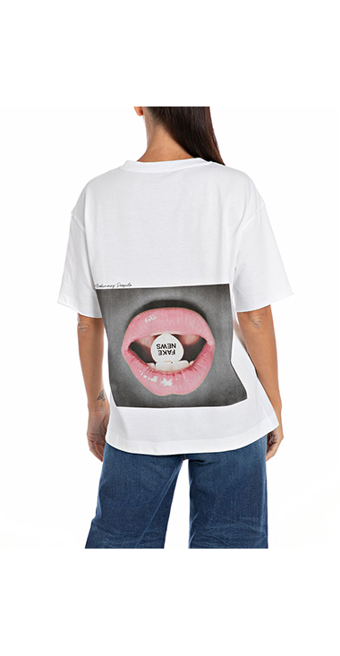 FAKE NEWSプリントジャージーTシャツ 詳細画像